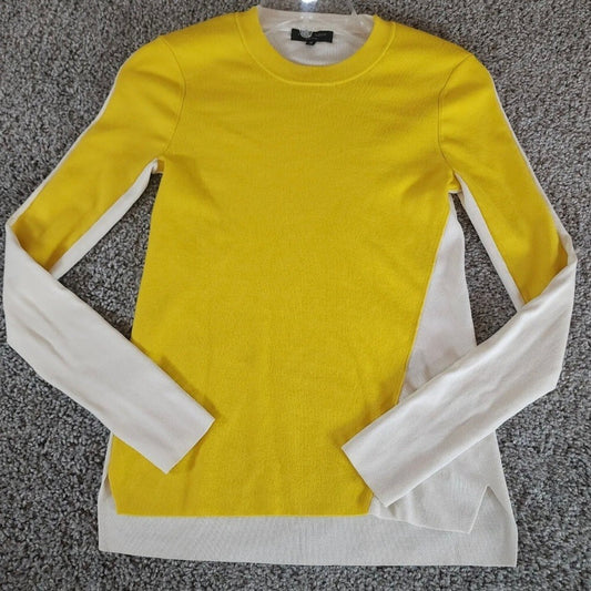Rag & Bone Yellow White Merino Wool Sweater, S/P