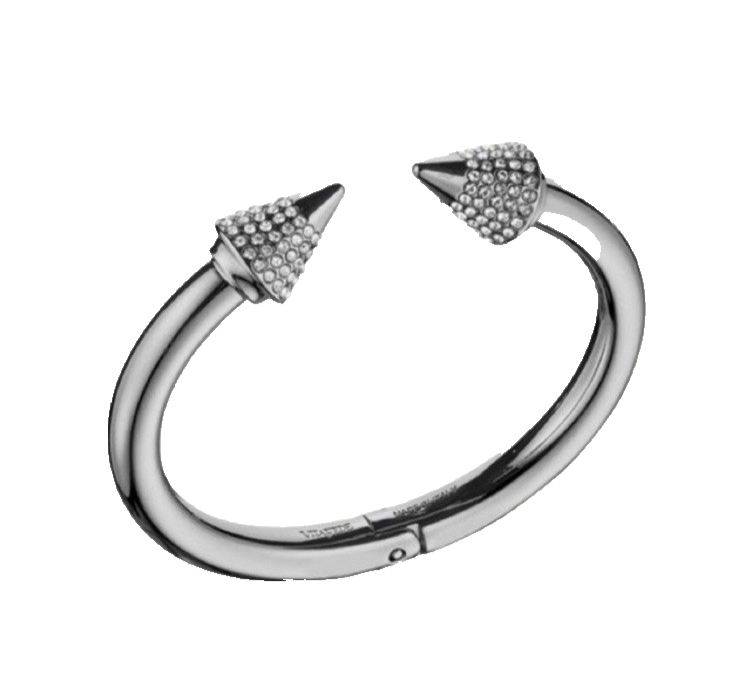 Vita Fede, Stamped Silver Titan crystal Bracelet with Crystal