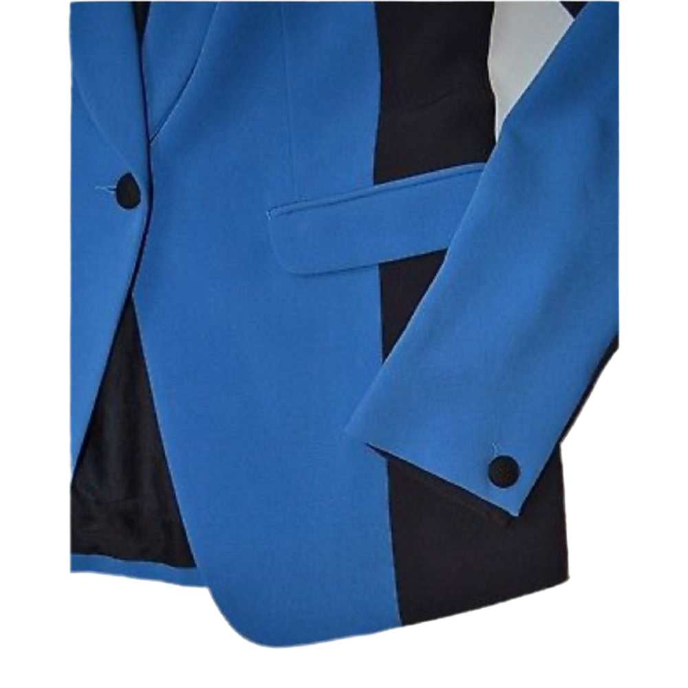 Rag & Bone Colorblock Crepe Blazer Silk Cotton Lining, 4