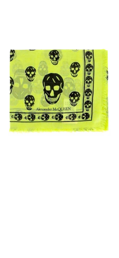Alexander Mqueen Razor blade Scarf In Chartreuse