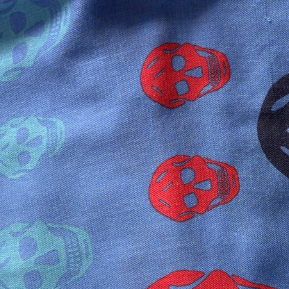 Alexander McQueen Red White And Blue Skull Scarf