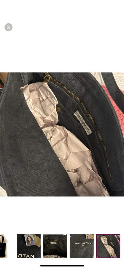 Nili Lotan Canvas Tote Bag Sun Washed Black