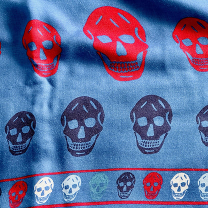 Alexander McQueen Red White And Blue Skull Scarf