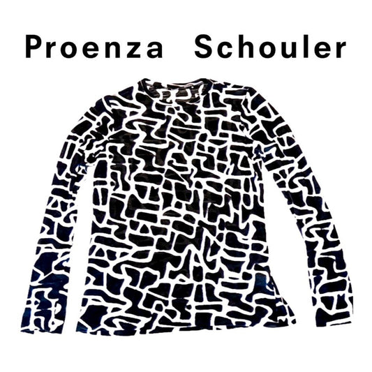Proenza SCHOULER giraffe long sleeved tissue tee, XS