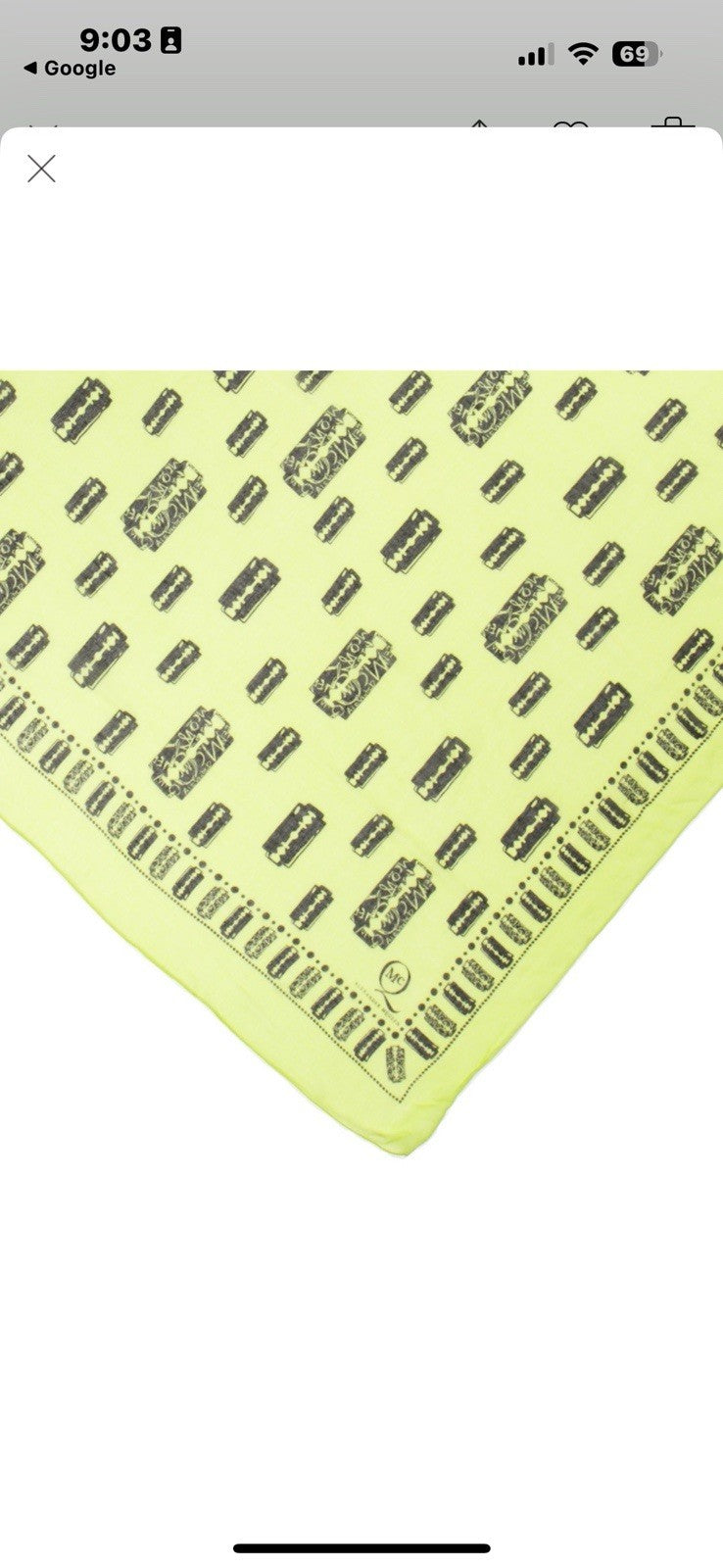 Alexander Mqueen Razor blade Scarf In Chartreuse