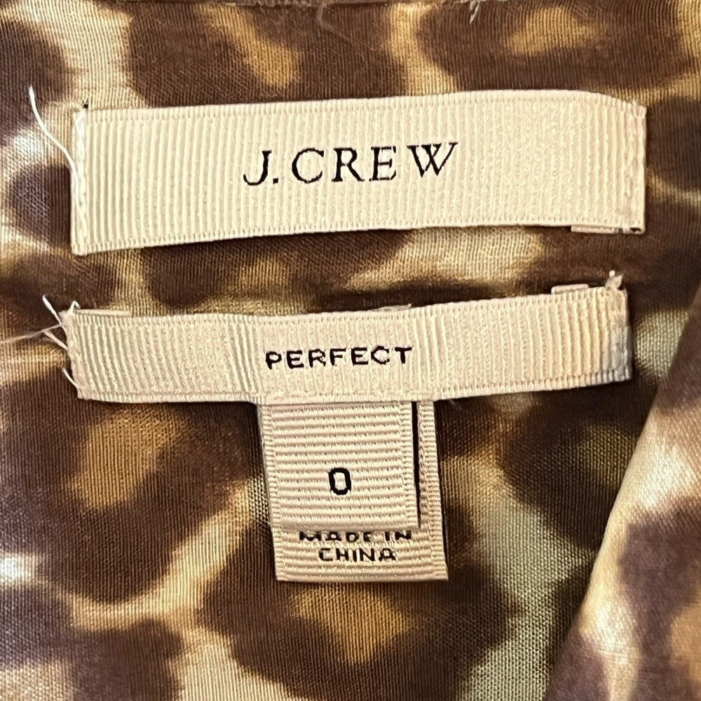 J. Crew Animal Print Blouse, 0/XS EUC