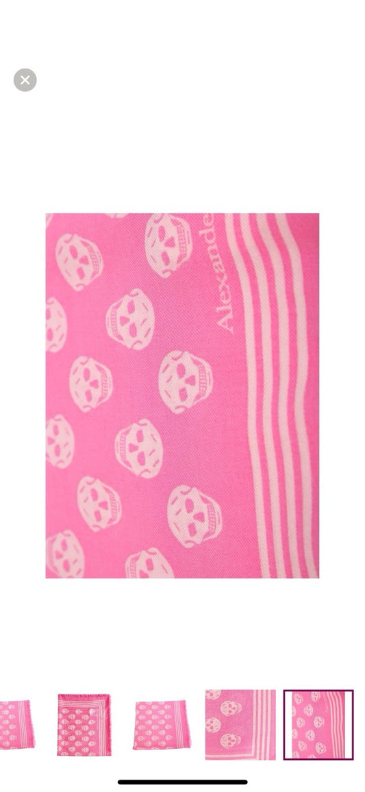 Alexander McQueen Pink Skull Scarf 