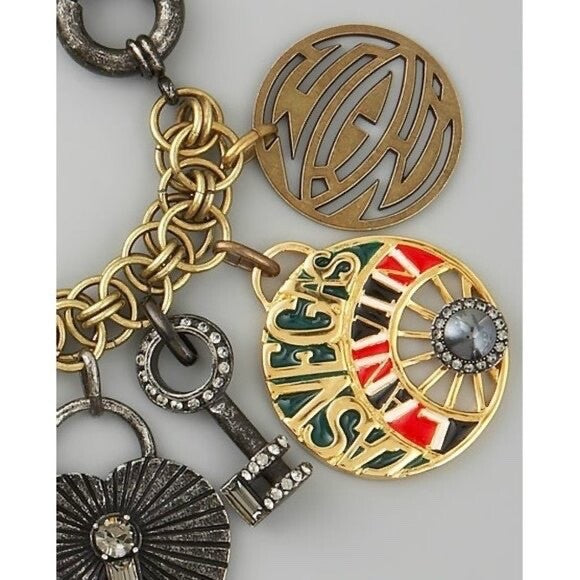 Lanvin Gold Swarovski crystal charm bracelet