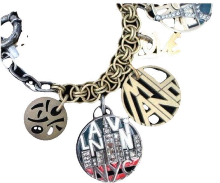 NEW IN BOX LANVIN PARIS Charm Bracelet, LAS VEGAS PARIS NYC MILANO