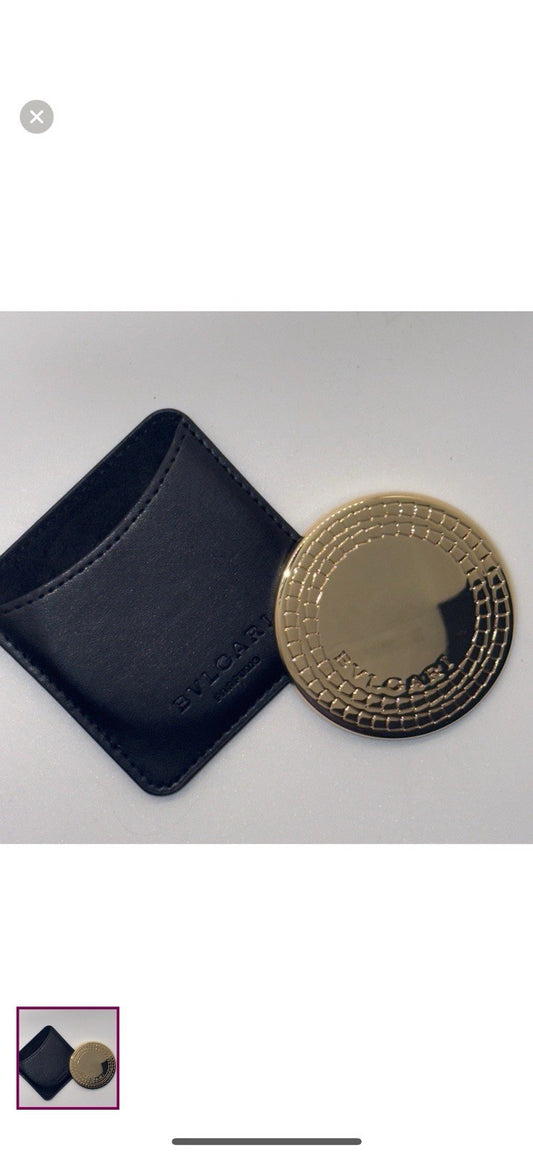 BVLGARI Le Gemme Kobra Gold Pocket Purse Mirror in Case