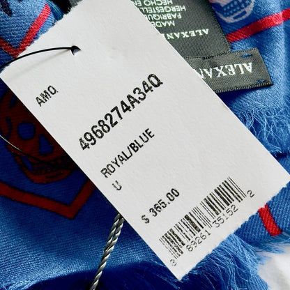 Alexander McQueen Red White And Blue Skull Scarf