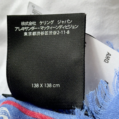 Alexander McQueen Red White And Blue Skull Scarf