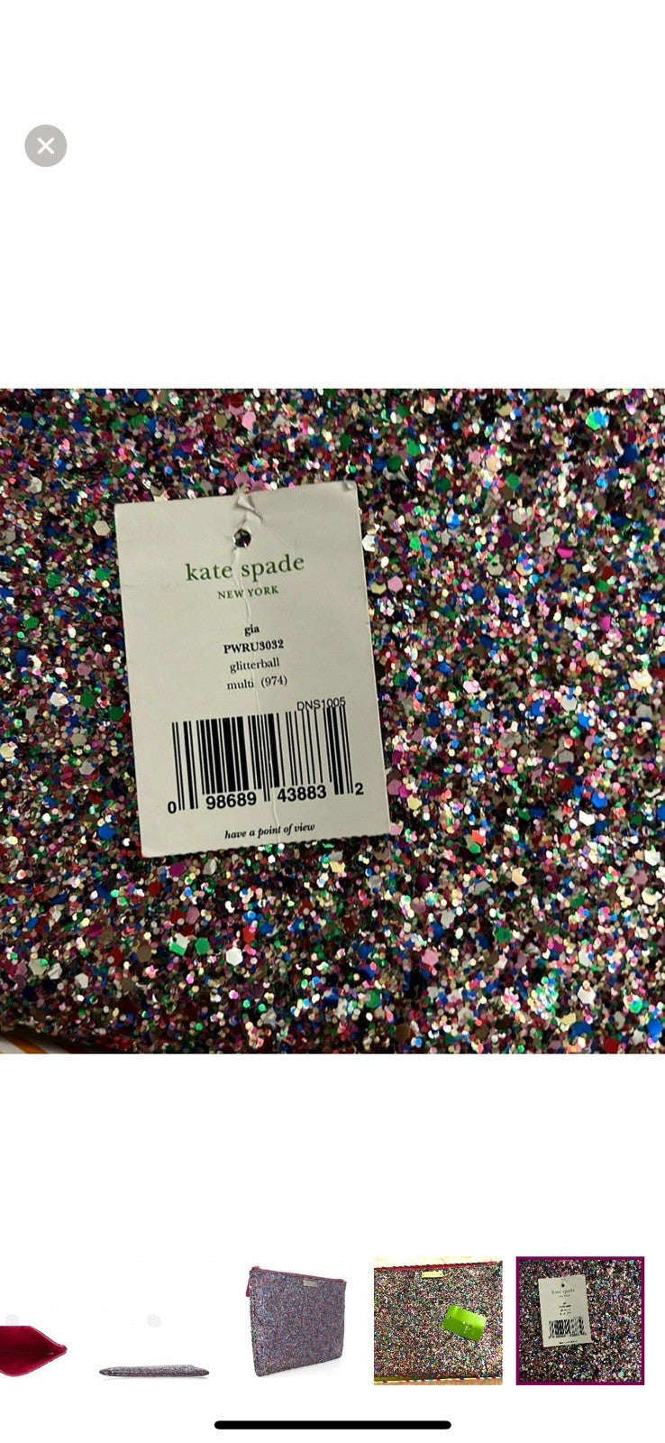 Kate Spade New York GIA GLITTERBALL CLUTCH, NEW IN BOX
