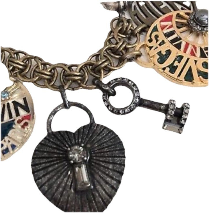 NEW IN BOX LANVIN PARIS Charm Bracelet, LAS VEGAS PARIS NYC MILANO