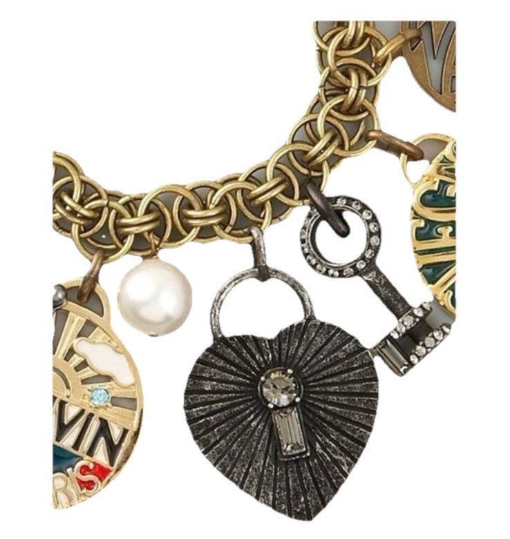 NEW IN BOX LANVIN PARIS Charm Bracelet, LAS VEGAS PARIS NYC MILANO