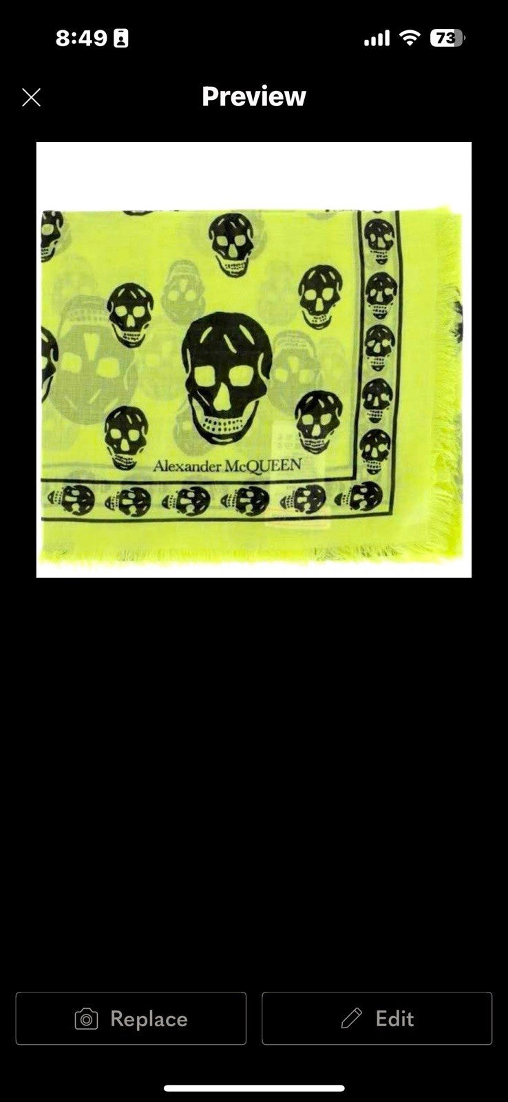 Alexander Mqueen Razor blade Scarf In Chartreuse