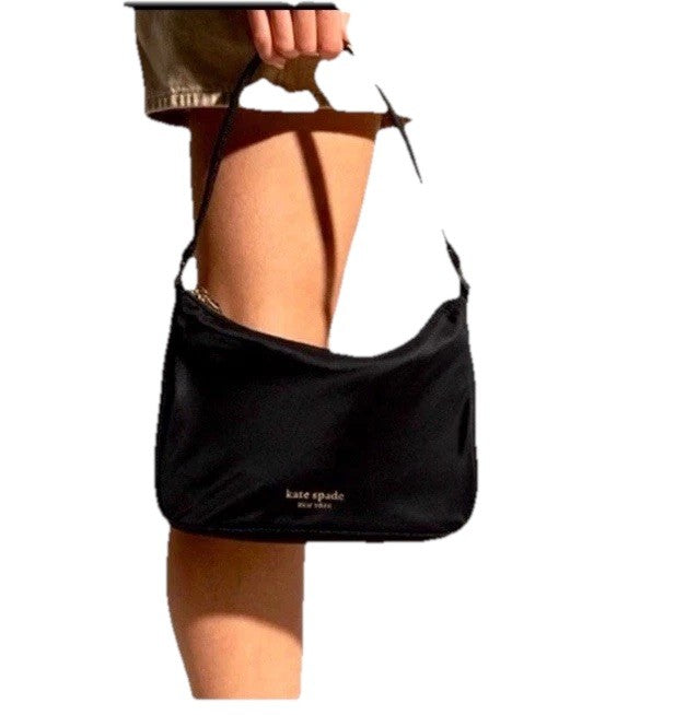 Kate Spade Black Nylon Mini hobo Bag 