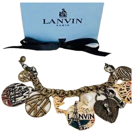 NEW IN BOX LANVIN PARIS Charm Bracelet, LAS VEGAS PARIS NYC MILANO
